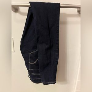 Levi’s dark wash long skinny jeans